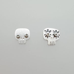 SKULL Stud Earrings Sterling Silver Mini Zoo image 5