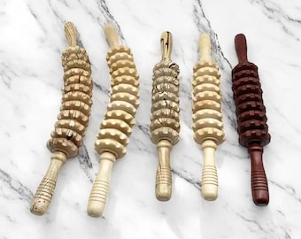 12/9 Wheels Wooden Roller Wood Massage Gear Drainage Body Shaping Trigger Stick To Reduce Fat Back Abdomen Leg Slimming Massager
