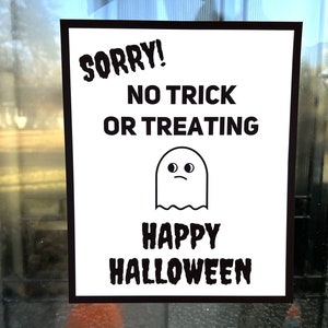 No Trick Or Treat Sign Printable
