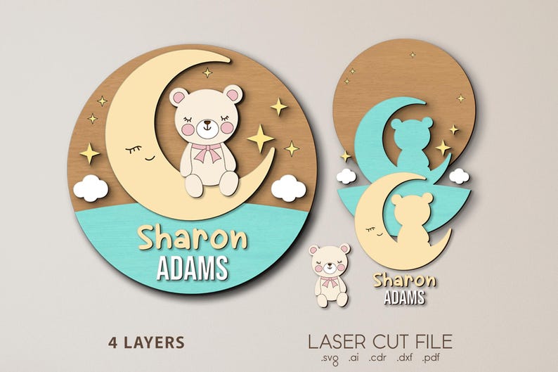 Baby Name Signs Bundle SVG for Glowforge, Laser Cut Files, Nursery ...