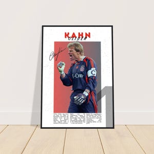 Oliver Kahn Football Poster | Oliver Kahn Wall Art | Football Print | Gift for Football Fans | Signed Football Poster | Bayern Munich