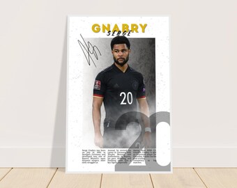 Serge Gnabry Football Poster | Gnabry Wall Art | Football Print | Gift for Football Fans | Signed Football Poster | DFB