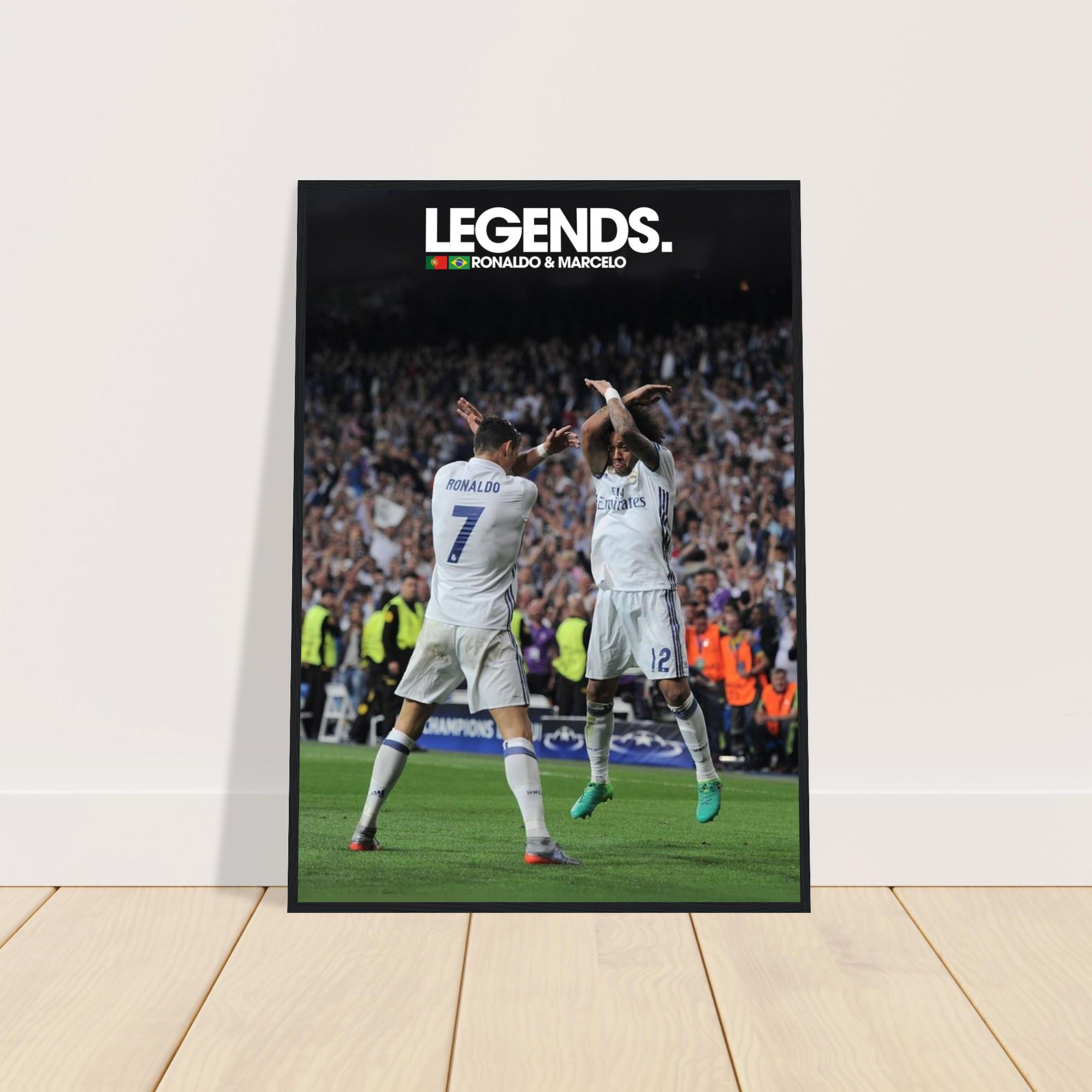 Photo Signée Marcelo Du Real Madrid - Cadre Prêt à Encadrer 25,4 X 20,3 Cm - Cadeau Fan Football