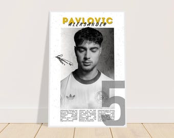 Aleksander Pavlovic Football Poster | Pavlovic Wall Art | Football Print | Gift for Football Fans | Signed Football Poster | DFB