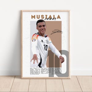 Jamal Musiala Football Poster | Musiala Wall Art | Soccer Print | Gift for Football Fan | Signed Football Poster | Sports Decor | Germany
