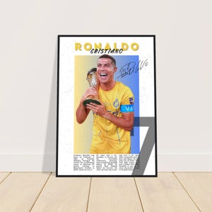 Cristiano Ronaldo Football Poster | CR7 Wall Art | Soccer Print | Gift for Football Fan | Signed Football Poster | Sports Decor | Al Nassr