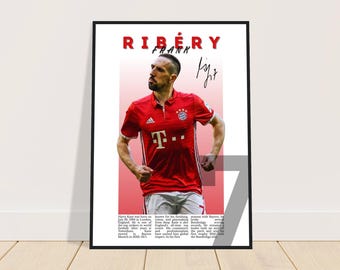Frank Ribery Football Poster | Ribery Wall Art | Football Print | Gift for Football Fans | Signed Football Poster | Bayern Munich