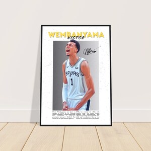 Victor Wembanyama Basketball Poster | Wembanyama Wall Art | Basketball Print | Gift for Basketball Fan | Signed Basketball Poster | Spurs