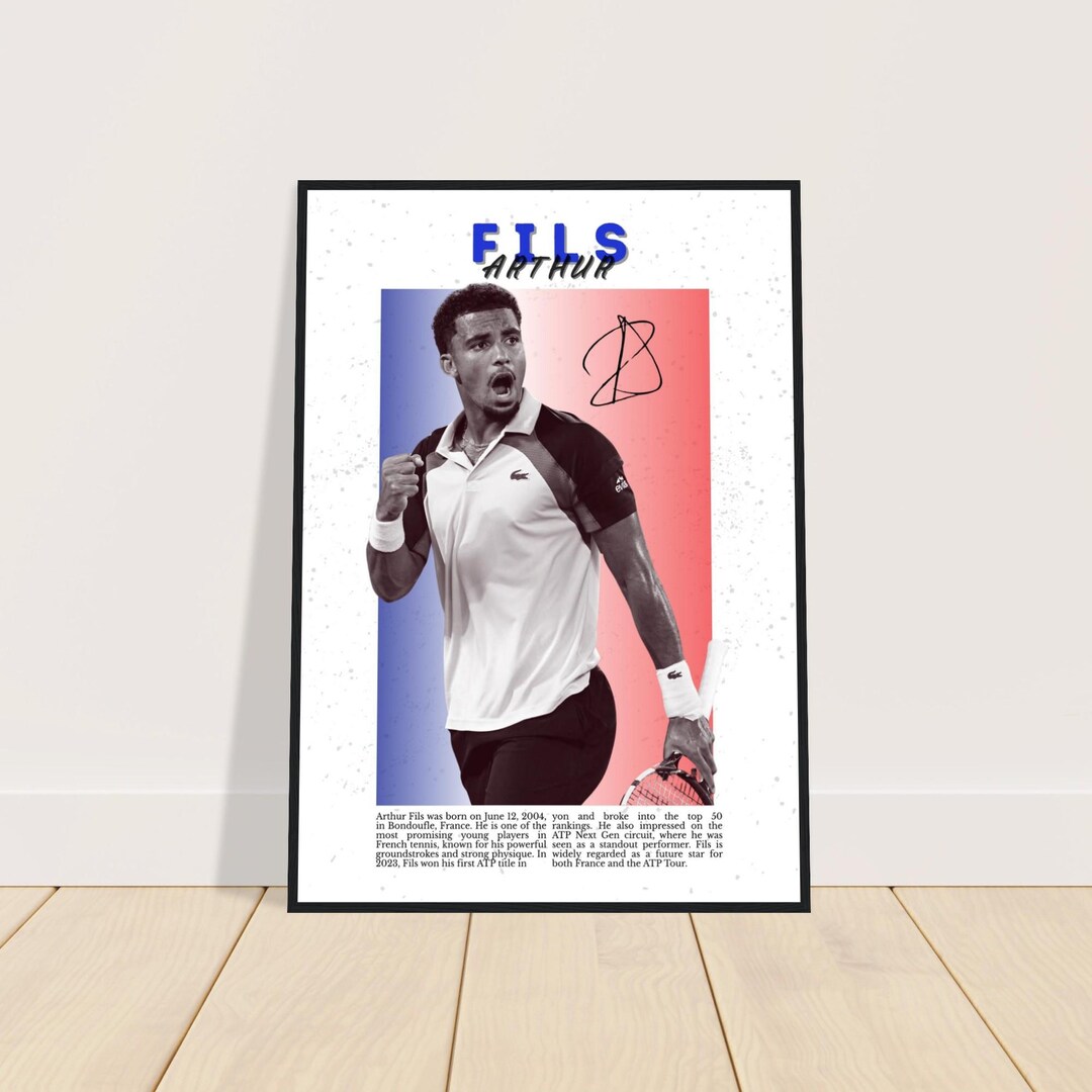 Arthur Fils Tennis Poster | Fils Wall Art | Tennis Print | Gift for ...