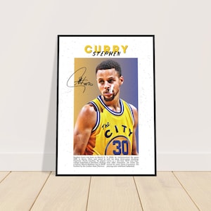 Póster de baloncesto de Stephen Curry | Arte mural de Curry | Impresión de baloncesto | Regalo para un aficionado al baloncesto | Póster de baloncesto firmado | Golden State