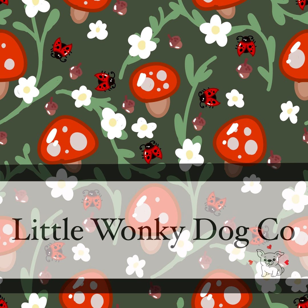 Mushroom & Ladybug Seamless Pattern | Cottagecore Floral (digital ...