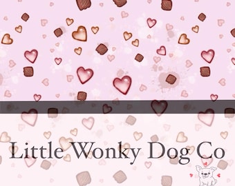 Handgetekende chocolade en harten naadloos patroon. 4000 x 4000. Direct downloaden.