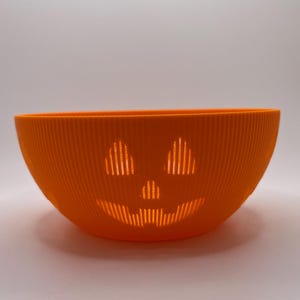 Orange Halloween Candy Bowl – Small Plastic Decorative Bowl for Office, Home, or Classroom – Trick or Treat Candy Dish Decor