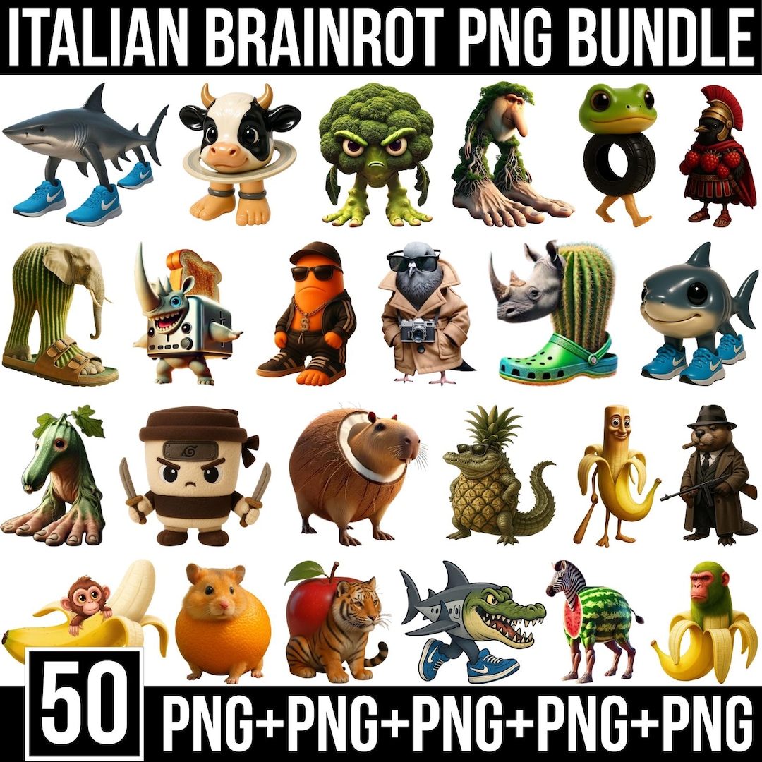 Buy Italian Brainrot Png Bundle, Funny Characters, Bombardino Cocodrilo ...
