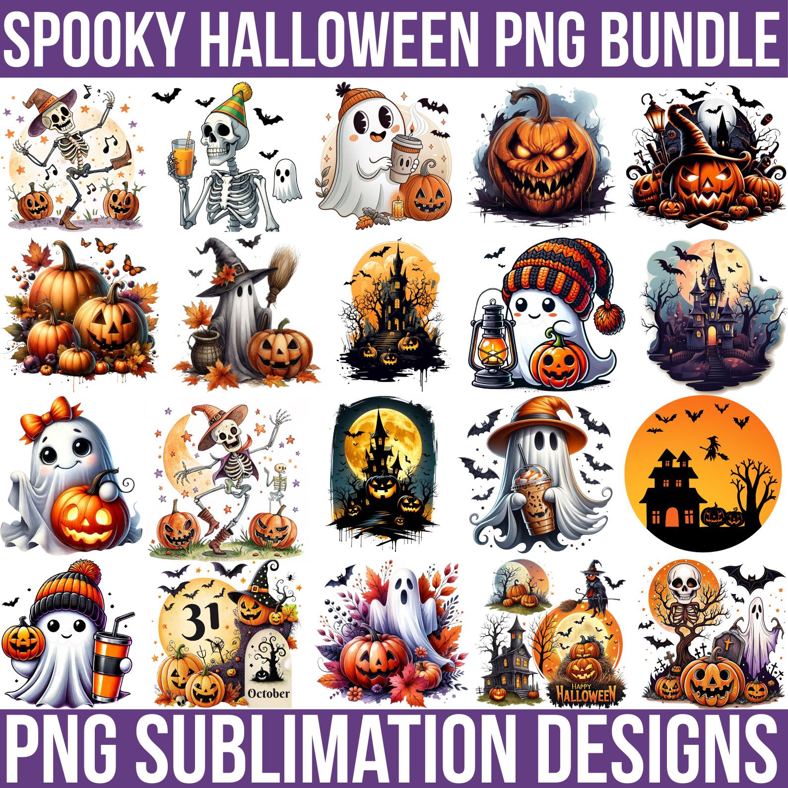 220+ Designs, Spooky Halloween PNG Mega Bundle, Pumpkins, Cats Ghosts ...
