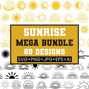 Sol Svg, Soluppgång Svg, Solsken Svg, Solnedgång Svg, Sommarsol Svg, Soluppgång Clipart, Solvektor, Solsiluett, Filer Cricut, Direktnedladdning