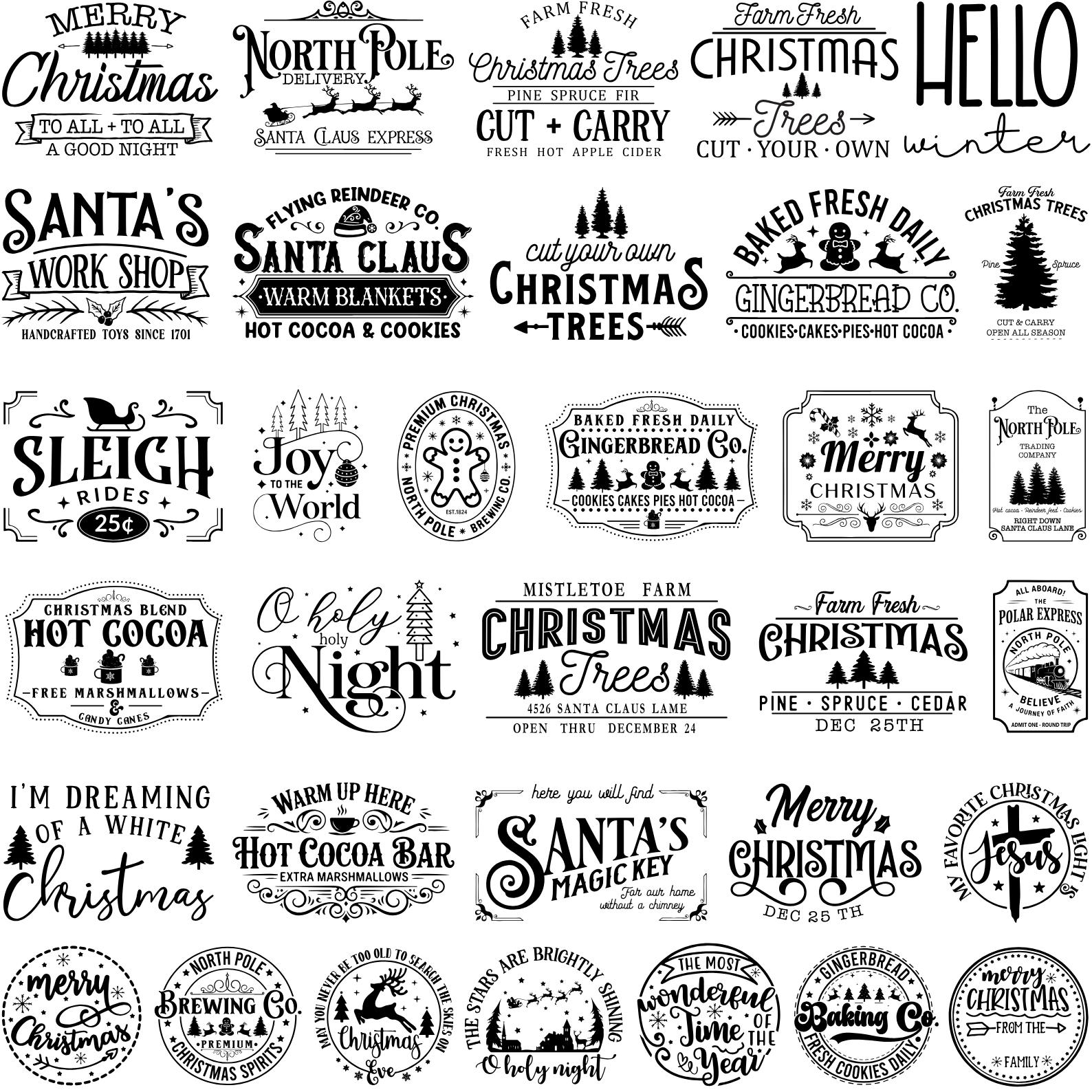 80+ Farmhouse Christmas Sign Svg, Vintage Christmas Svg Sign Bundle ...
