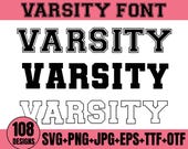 Varsity Font Svg, Varsity Letters Svg, Varsity Alphabet Svg, Sports Svg Alphabet, Jersey Font Svg, Sports Font, College Font, Silhouette