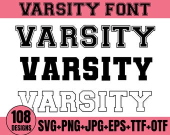 Varsity Font Svg, Varsity Letters Svg, Varsity Alphabet Svg, Sports Svg Alphabet, Jersey Font Svg, Sports Font, College Font, Silhouette