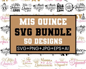 Mis Quince Squad svg, Mis Quince Squad svg, Mis Quince Años, Latein Geburtstag svg, Geburtstagsfamilie svg, Schnittdateien für Cricut, Silhouette