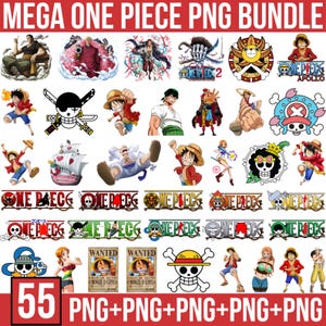 Mega One Piece PNG Bundle, Luffy Png, Zoro Png, Chopper Png, 55 Anime Stickers,  Wanted Poster, Anime Clipart, One Piece Digital Download