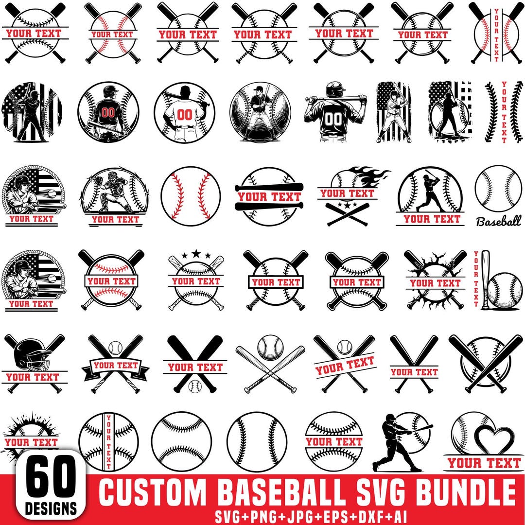 Custom Baseball Svg, Baseball Svg, Split Monogram Svg, Baseball Team ...