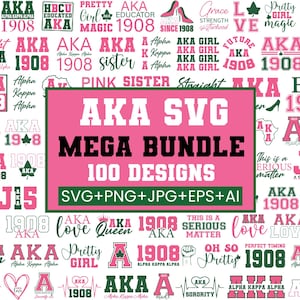 AKA Svg, AKA Sorority Svg, Alpha Kappa Alpha Svg, AKA letter Svg, 1908 Svg, Pink And Green Svg, Rush Svg, Greek Svg, Sisterhood Files