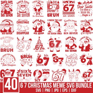 Funny 6 7 Christmas Meme Svg, Funny Six Seven Meme Quote, Six Seven Christmas Tree Svg, Funny Santa Svg, Christmas Svg, Digital Download