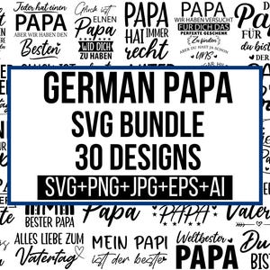 German Papa Plotter File Svg Bundle, German Sayings Svg, Die Beste Papa Svg, Father&#39;s Day Gift, Family Svg, Dad Svg, For Cricut, Silhouette
