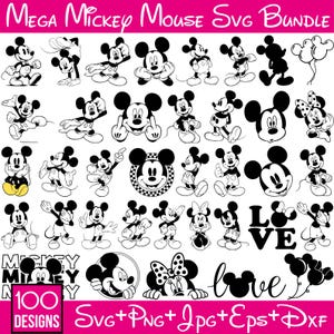 Mickey Mouse SVG Bundle, Layered Head Svg, Birthday T-Shirt Svg, Tumbler Mug Svg, Files For Cricut, SVG Files For Cricut, For Silhouette