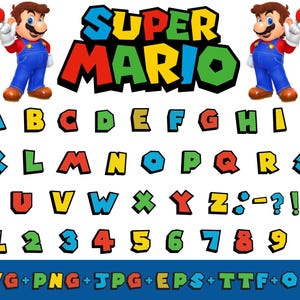 Super Mario Font, Mario Font,  Super Mario Font Svg, Super Mario Letters, Super Mario Font Cricut, Cut For Cricut, Mario Font Silhouette