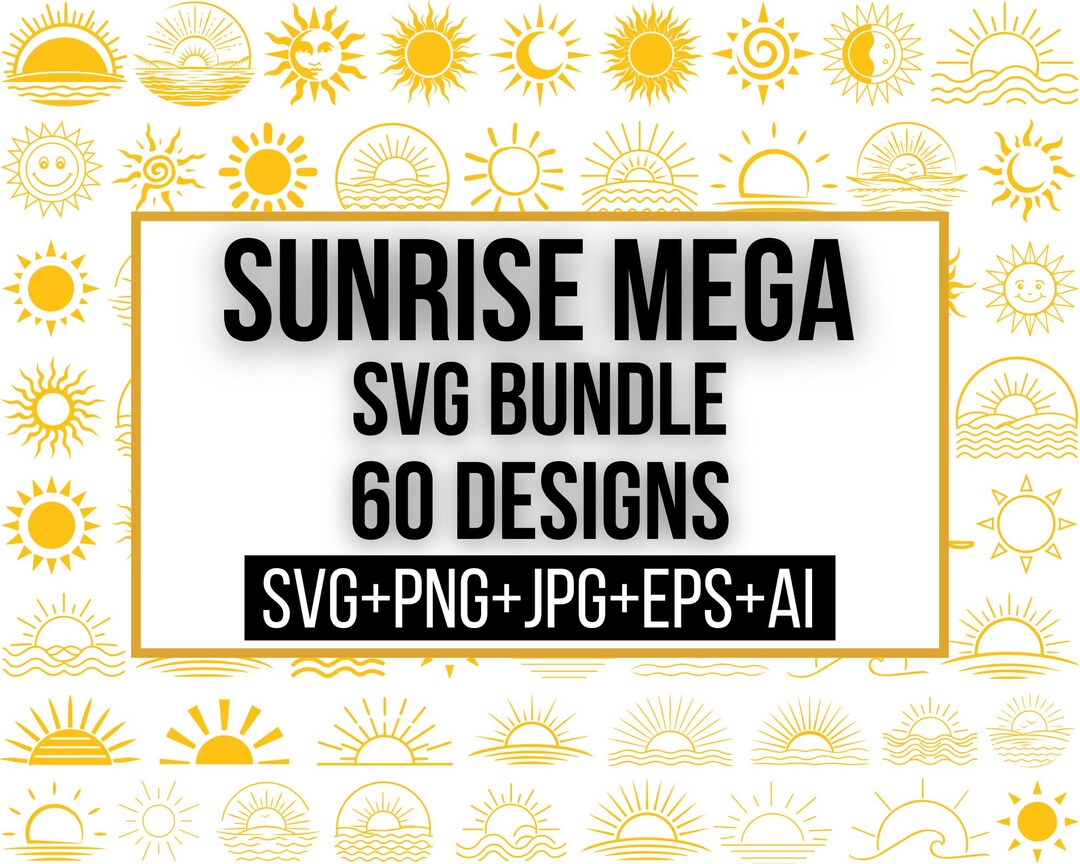 Sunrise Svg Bundle, Sun Svg Bundle, Sun Svg Cut File, Sun Silhouette ...