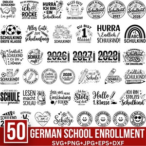 German Plotter File School Enrollment Svg, Schulkind 2027 Svg, German Schulkind Svg, School Start Saying, German Svg For Cricut, Silhouette