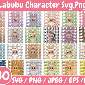 Labubu Designs Svg Png Bundle, Labubu Character Svg, Labubu Png Svg, Vector Digital File for Cricut, Laser Cut Labubu, Instant Download