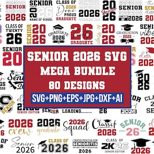 Senior 2026 svg Bundle, Klasse von 2026 svg, Abschlussfeier 2026 svg, Highschool svg, Senior Mom, Senior 2026 Shirt svg, Senior Coquette Bow svg