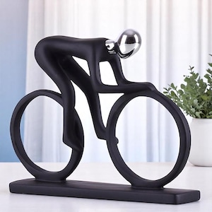 Modern Abstract Resin Cyclist Statue – Bike Racer Figurine, Office & Living Room Decor, Unique Bicycle Rider Sculpture