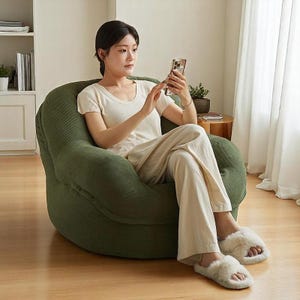 Lazy Tatami Nest Sofa – Small Bean Bag Chair for Bedroom, Balcony, Dorm | Compact Floor Sofa for Lounging, Reading, Napping