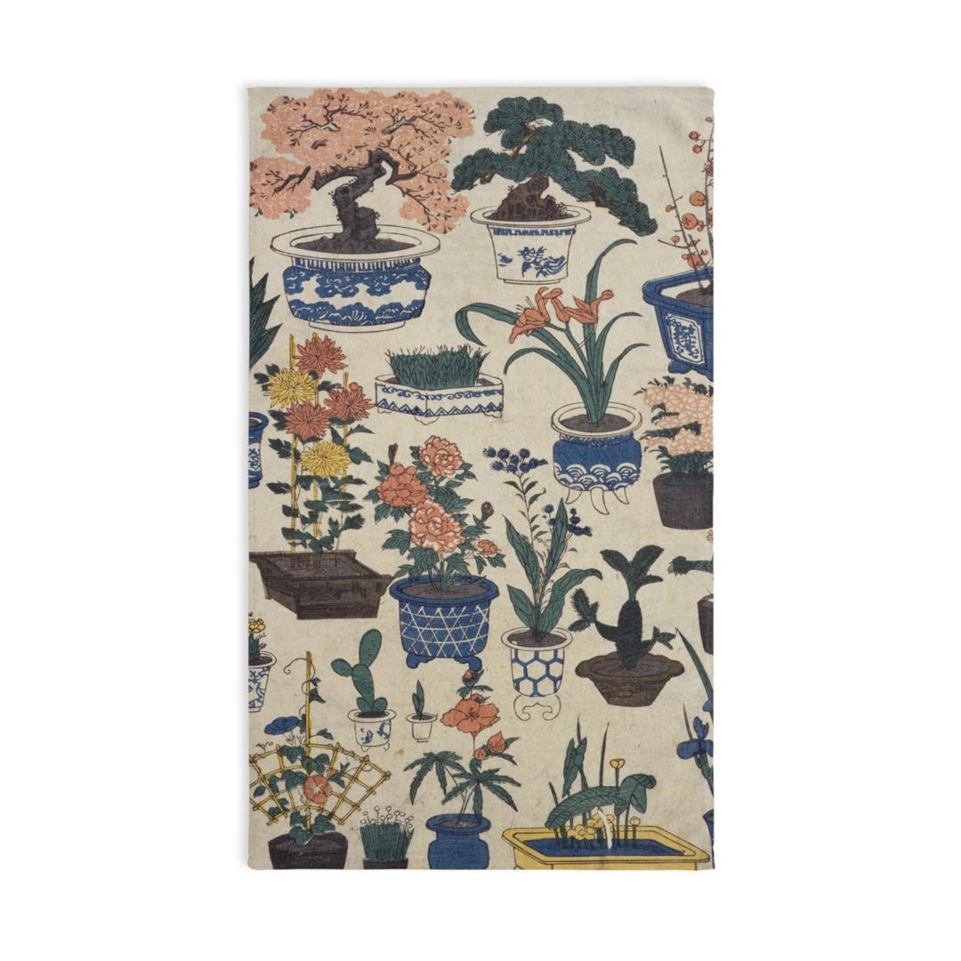 Cotton Towel [TENUGUI] / Japanese Scenery / Red and White Plum Trees
