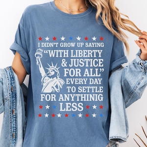 Liberty and Justice For All Shirts Human Rights TShirt 4th of July Equality Sweatshirt Resist DEI Tee Shirts