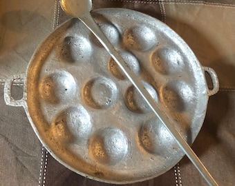 Ivorian Gnonmi Pan with Spoon | West African Millet Pancake Pan | Traditional Gnonmi Maker | Côte d’Ivoire Cooking Pan.