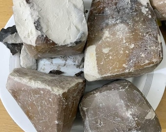 Eko White Clay Chunks – Natural Edible West African Clay, Lightly Smoked