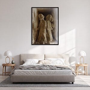 Gothic Wall Art Print Framed, Haunted Cloaked Figures Poster, Dark Aesthetic Horror Artwork, Spooky Room Decor, Gift For Halloween Lover
