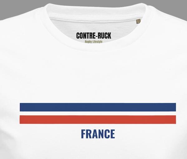 T-shirt - FFR - XV de France - Coton - Manches courtes - Blanc