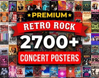 650PCS ヴィンテージコンサートポスター、レトロバンドポスター