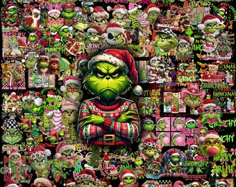 100k+ Grinch Christmas PNG Bundle,christmas Designs, Holiday Sublimation Clipart (Instant Download)