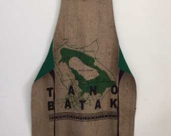 Upcycled Burlap Coffee Sack Apron - Tano Batak