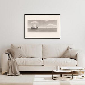 Jesus Walking on Water | Vintage Bible Sketch | Christian Wall Art Printable | Digital Print