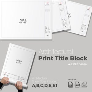Architect Title Block Set in AutoCAD DWG | ARCH A–E1 Sheet Sizes | Editable CAD Layout Templates for Construction Drawings