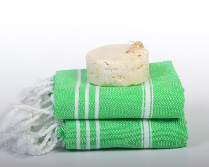 2 Green Baby Towels Hand Towel Set Head Towel Tea Towel Etsy