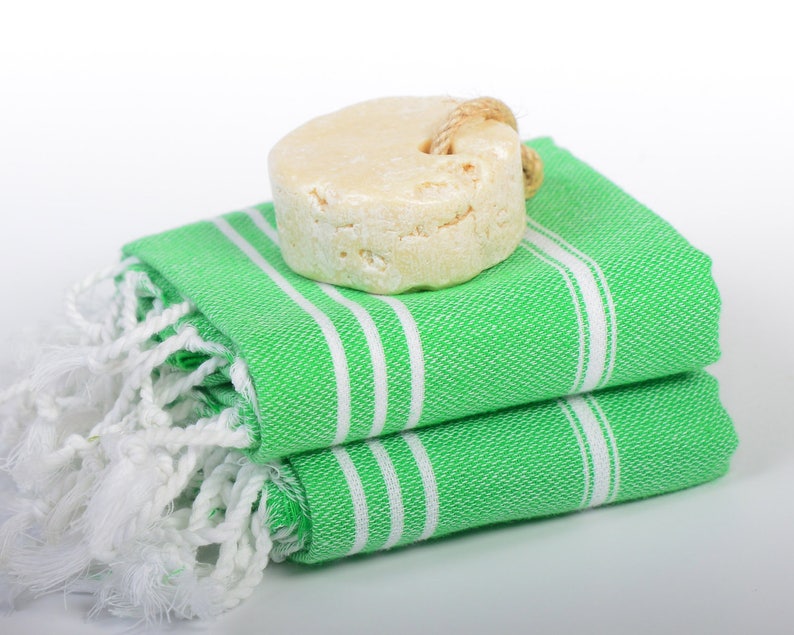 2 Green Baby Towels Hand Towel Set Head Towel Tea Towel Etsy